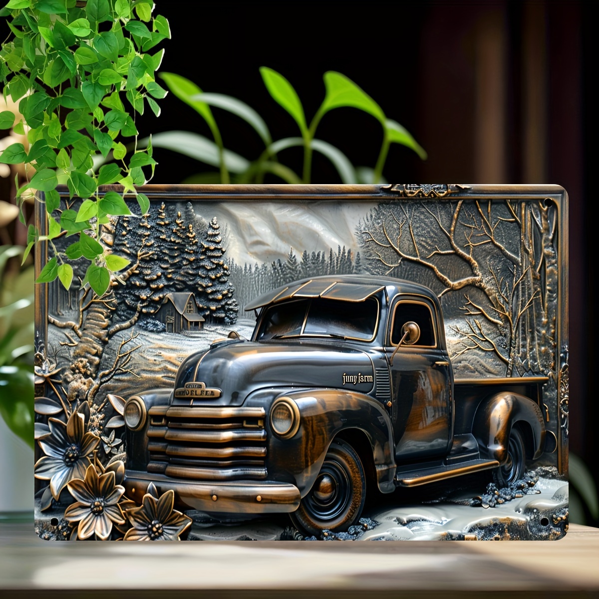 

Vintage Metal Truck Sign: 8''x12''/20cm*30cm, Rustic Wall Art, Perfect For Room Or Restaurant Decor