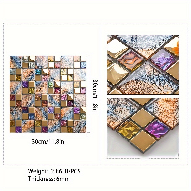   glass brick backsplash wall tiles golden coated crystal mosaic kitchen tiles for bathroom and shower walls