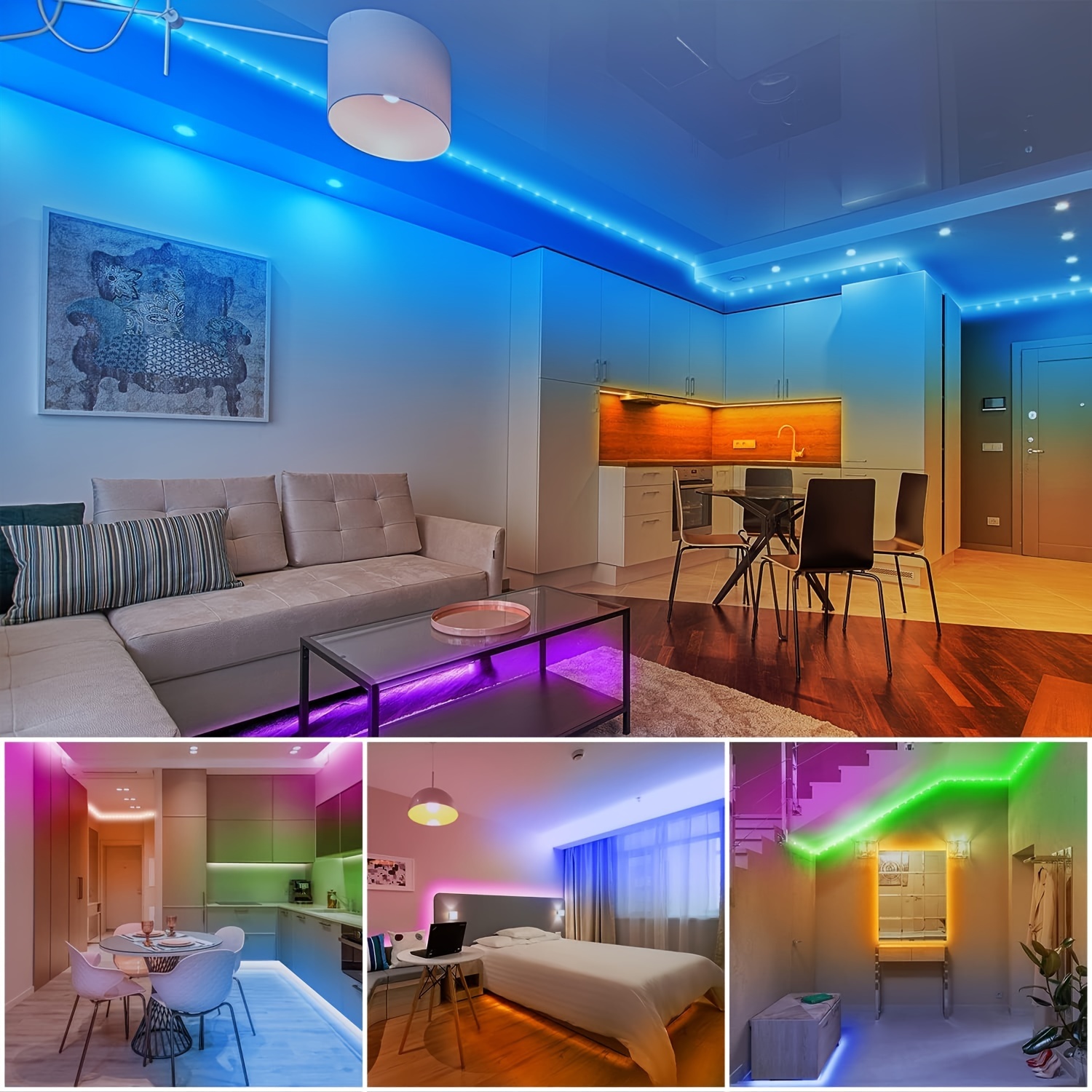 5m 10m 15m 20m 30m led strip lights for bedroom decor remote and app control rgb strip lights with timing function music sync color changing lights usb powed for bedside room living decor party decor lights tv background light Product details 3