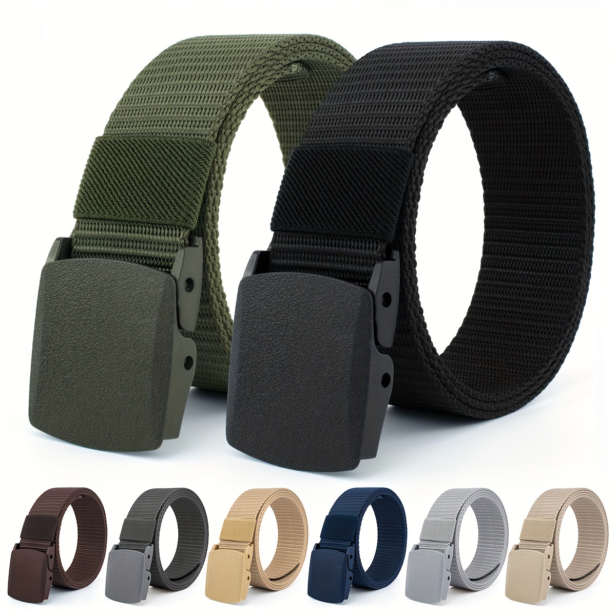 

Plastic Buckle Men's Casual Belt, Outdoor Sports Decorative Belt