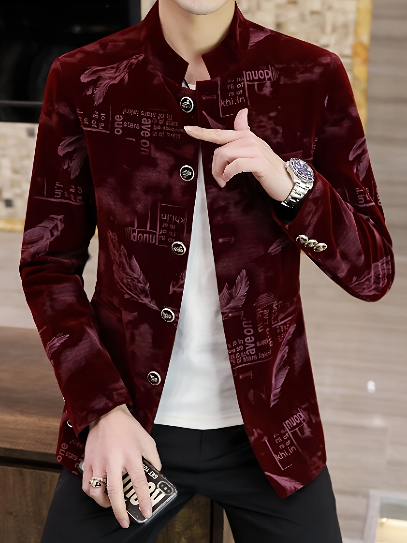 *'s Velvet Jacket *'s Suit Single Piece Western Style Coat