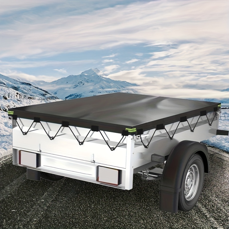 

1pc Heavy-duty Polyester Trailer Cover, Uv & Wind Resistant, All-weather Protection For Folding Trailers And Campers