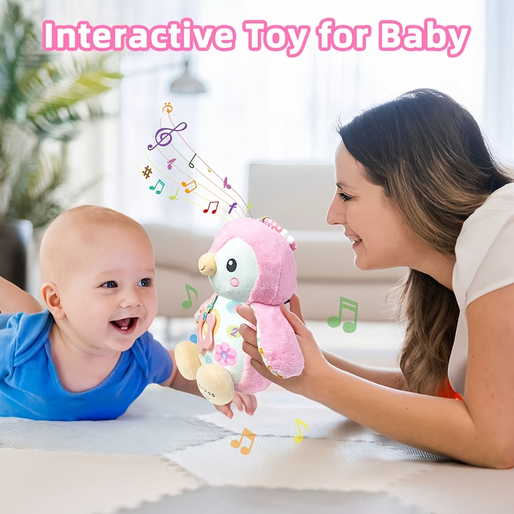Penguin Baby Plush Toy with Textured Hanging Ring & Crinkle Sound Paper