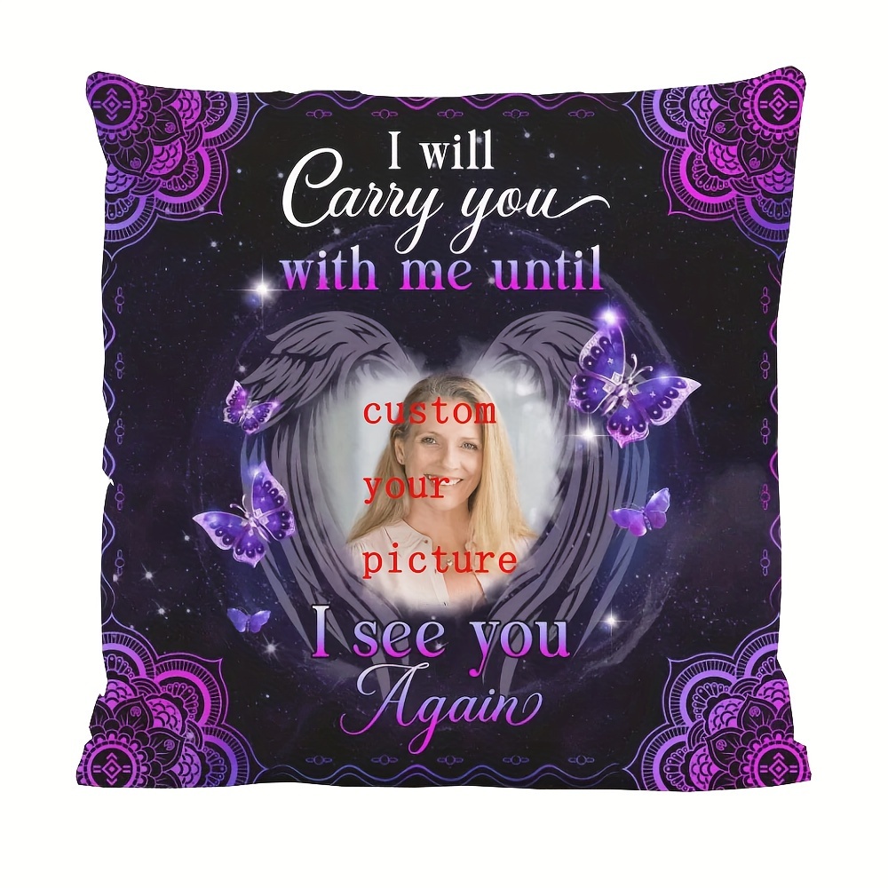 

Custom 18x18 Inch Plush Throw Pillow Cover - Personalized Single-sided Design, Christmas, Memorial & Birthday Gifts - 'i Will With Me Again' - Zip Closure, Hand Wash Only Decorative Pillow Covers