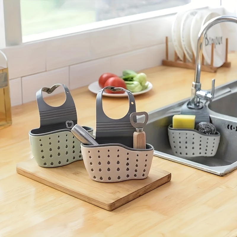 1  sink drain basket sink drain rack kitchen rack hanging multi functional drain rack retractable cutlery drain rack plastic sink rack fruit and vegetable basket drying rack sink drain rack soap sponge rack kitchen supplies details 0