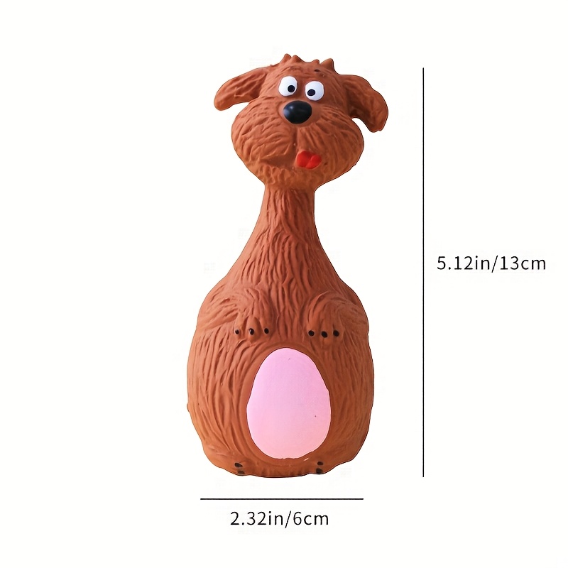 1 durable bite resistant squeaky toy cute cartoon dog chew toy with bone shape vibrant colors durable details for   training     fun without battery Product details 5