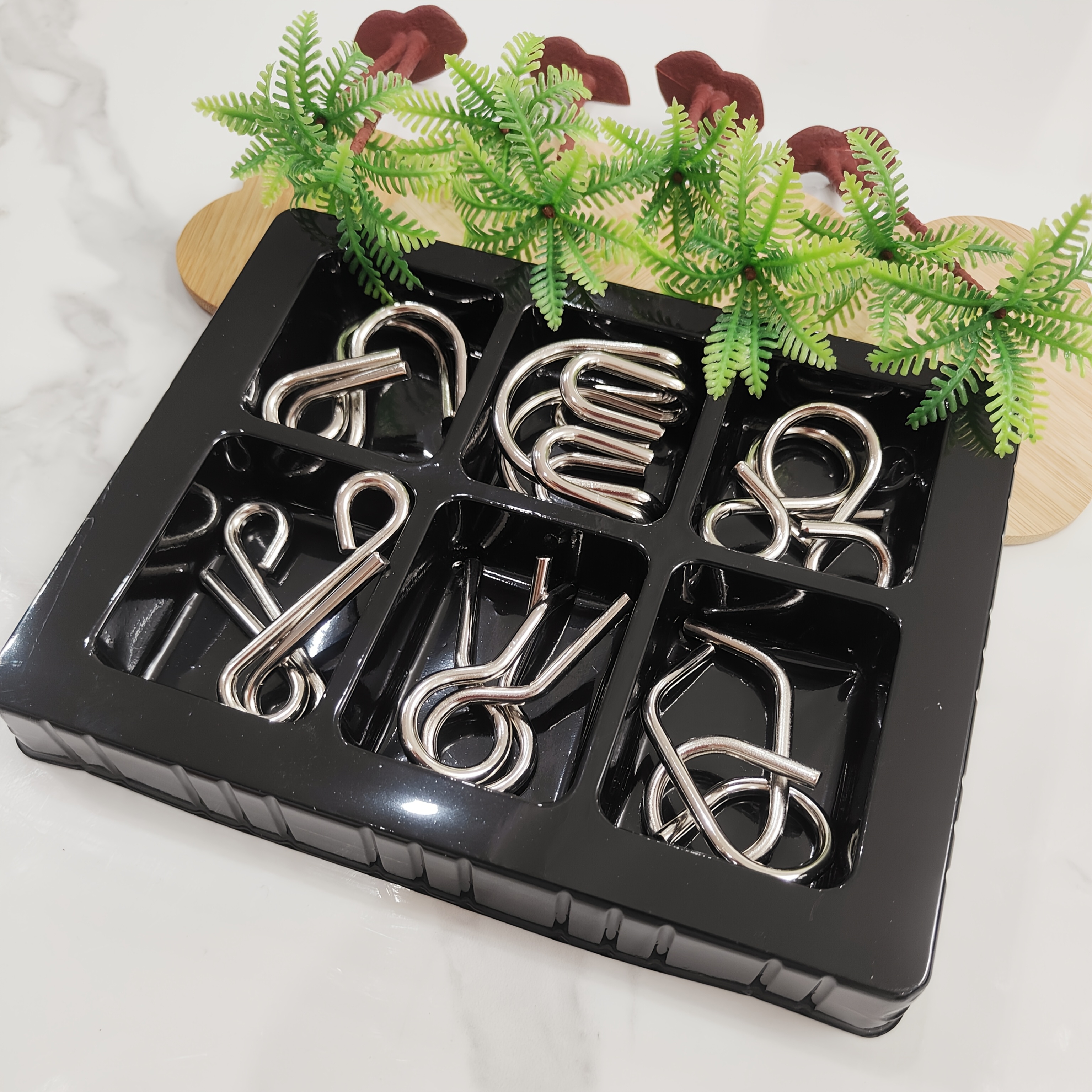6pcs set to unlock intelligence metal puzzle puzzle set puzzle toy game   toy unlock link game     as a gift for halloween thanksgiving christmas