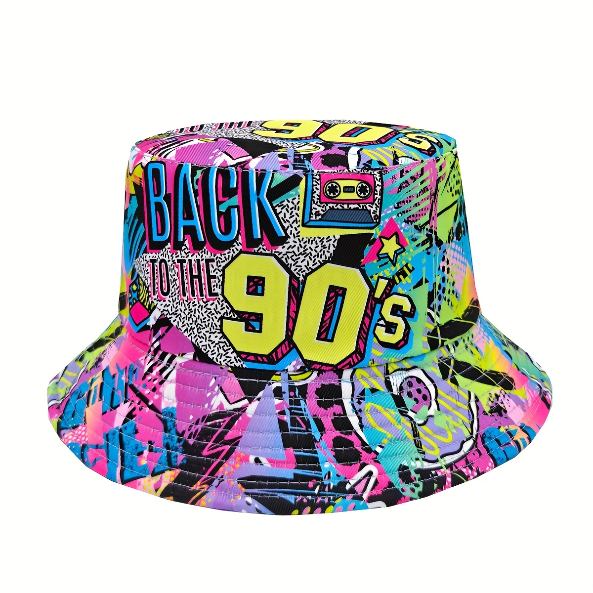 1pc vibrant 90s retro graffiti print bucket hat lightweight Temu