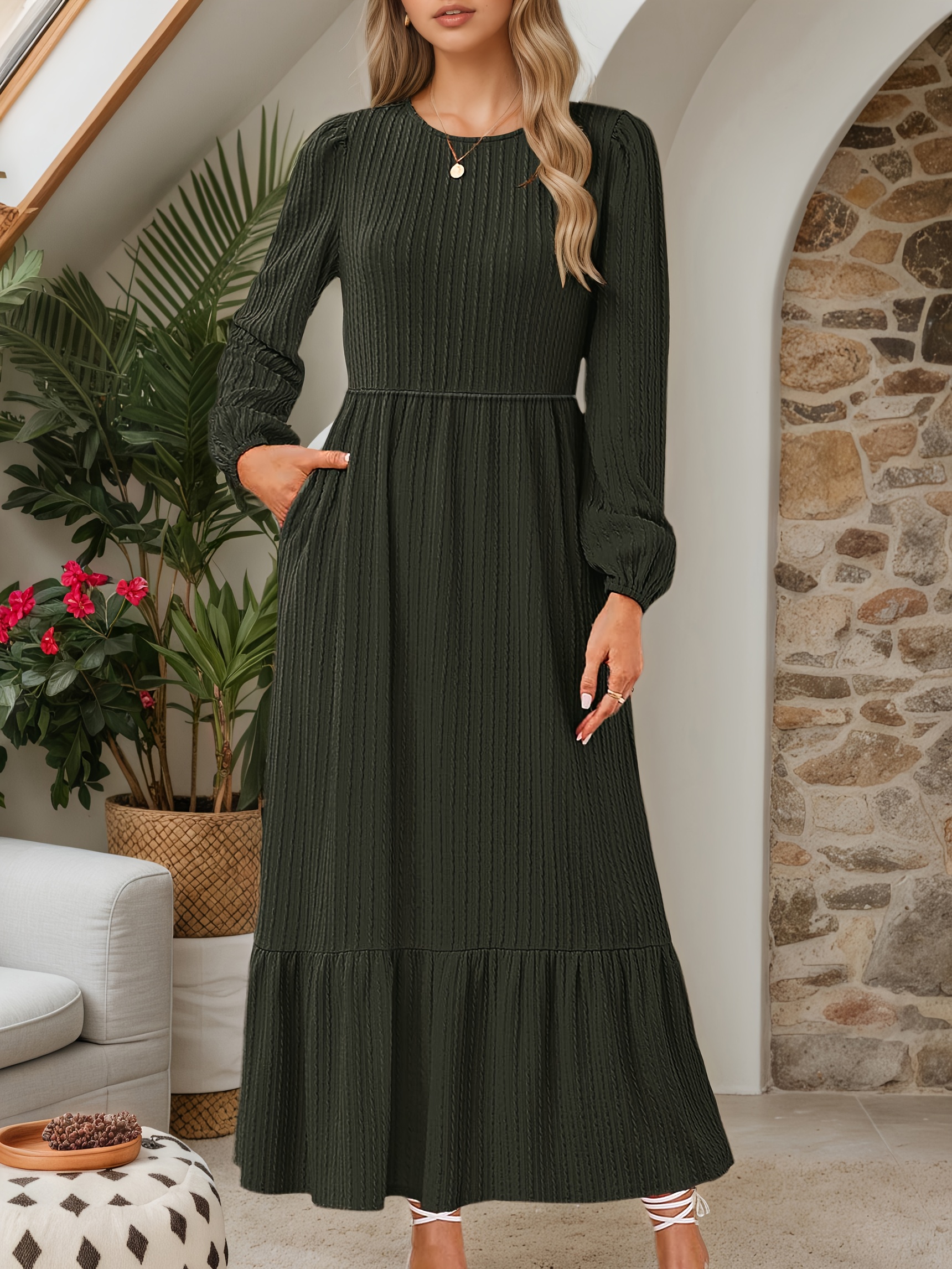 slim fit dress slacks Winter Wool Dress, Wool Wrap Dress, Winter Dress for Women, Plus Size Clothing, Long Sleeve Wool Dress, Formal Fall Dress, Wool Clothing, XL / Black main image 1
