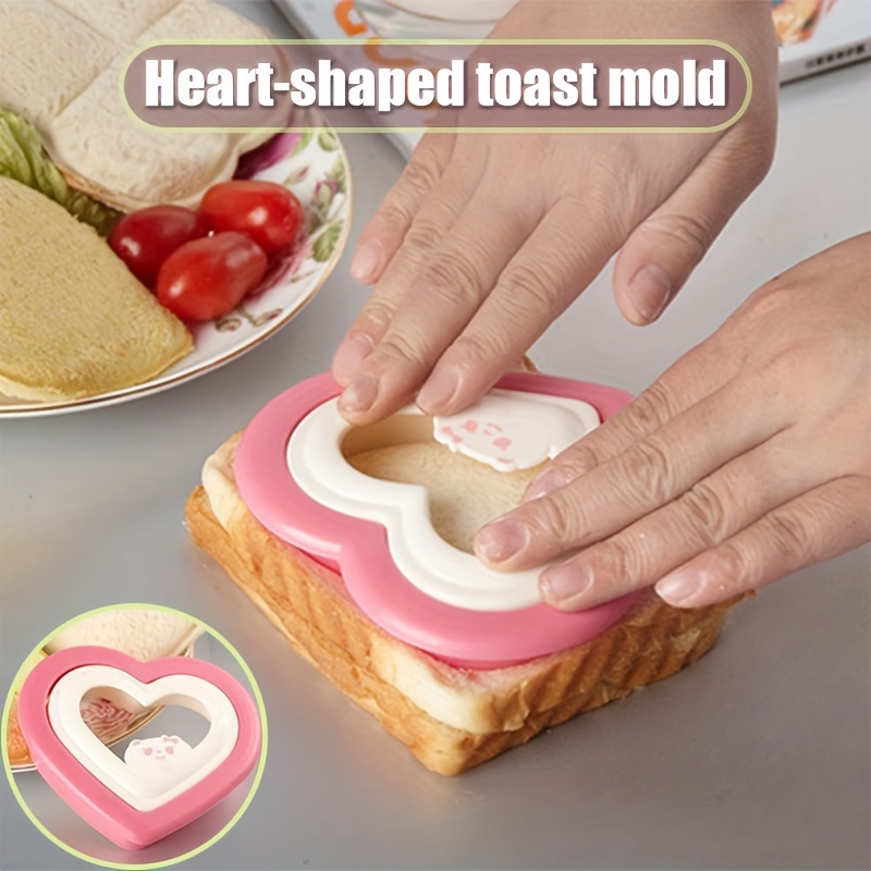

1pc Heart-shaped Sandwich Cutter And Sealer Bread Sandwich Making Cutter Diy Pocket Sandwich Mold Sandwich Restaurant Kitchen Tool Eid Al-adha Mubarak