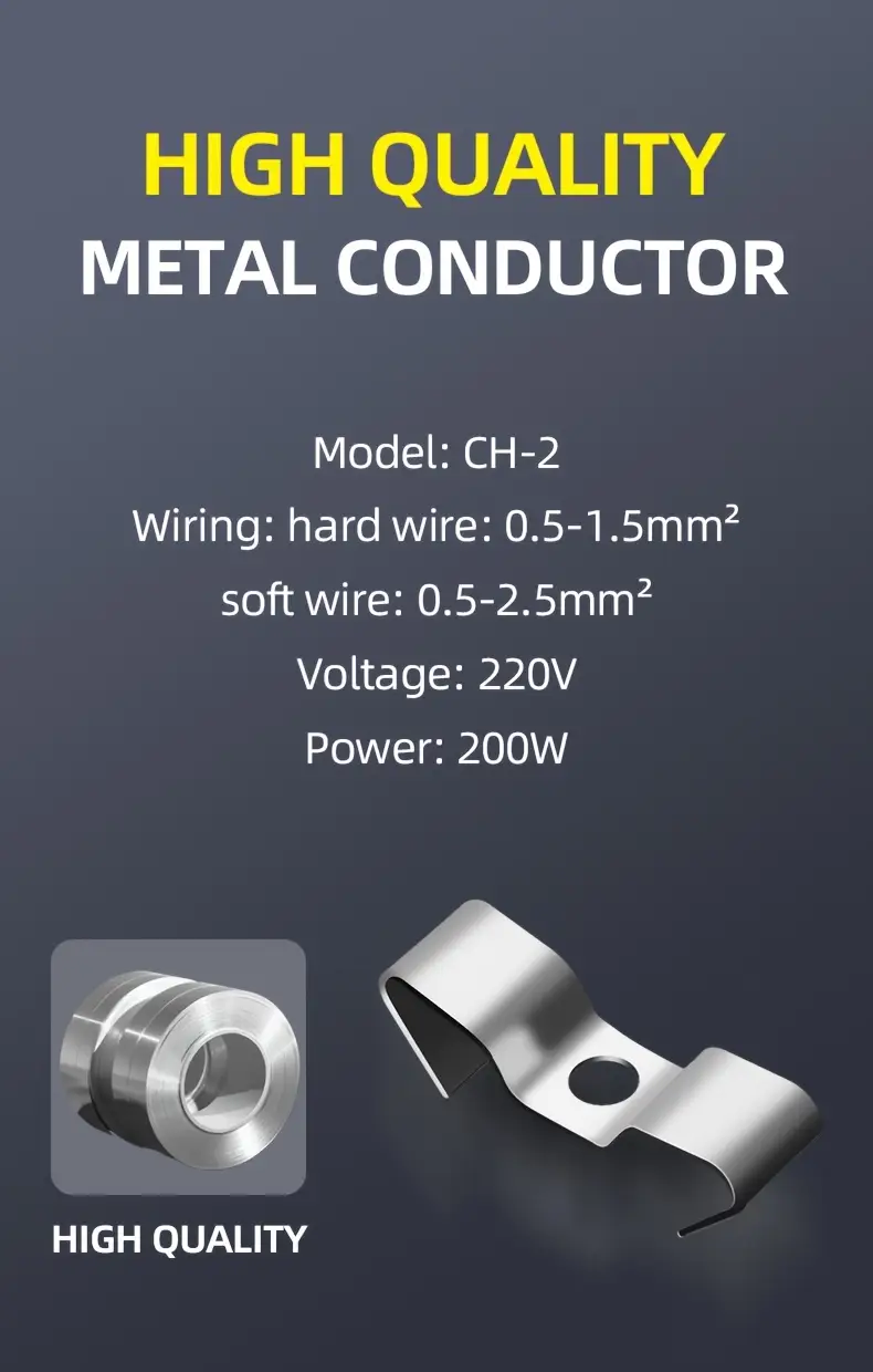 ch 2 quick connect wire terminals durable steel spring connectors for easy cable clamping supports 110v 240v details 2