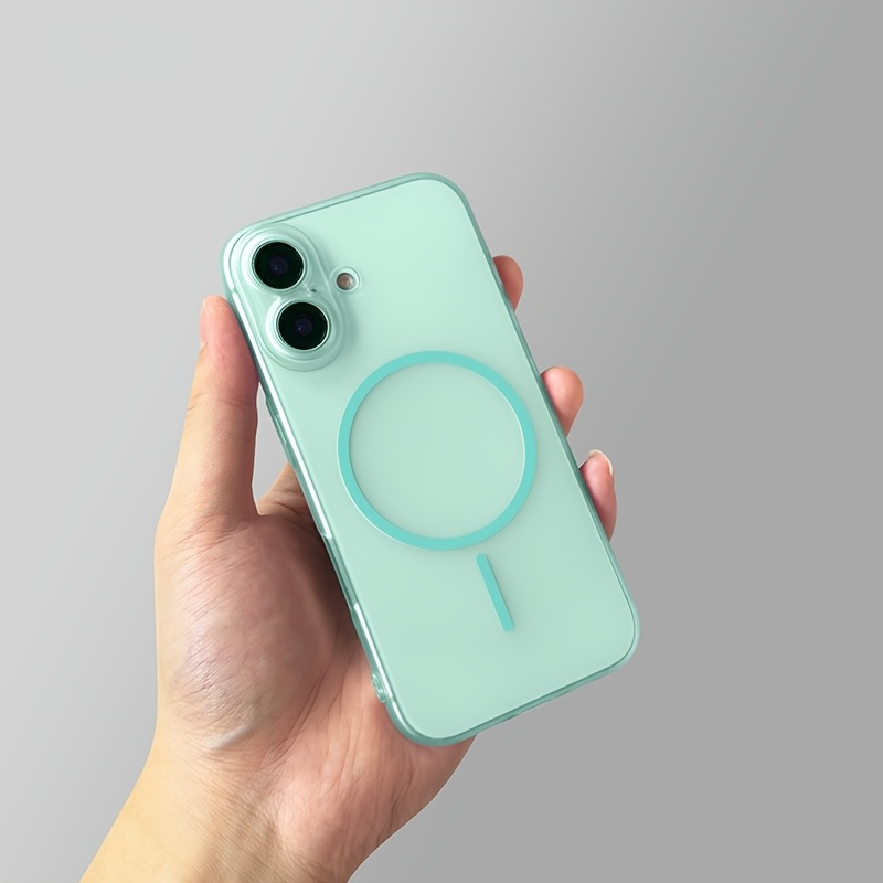 TEMU Custodia per telefono: Custodia magnetica traslucida satinata al tatto, adatta per iPhone 16, cover per iPhone 16 Pro, compatibile con custodia