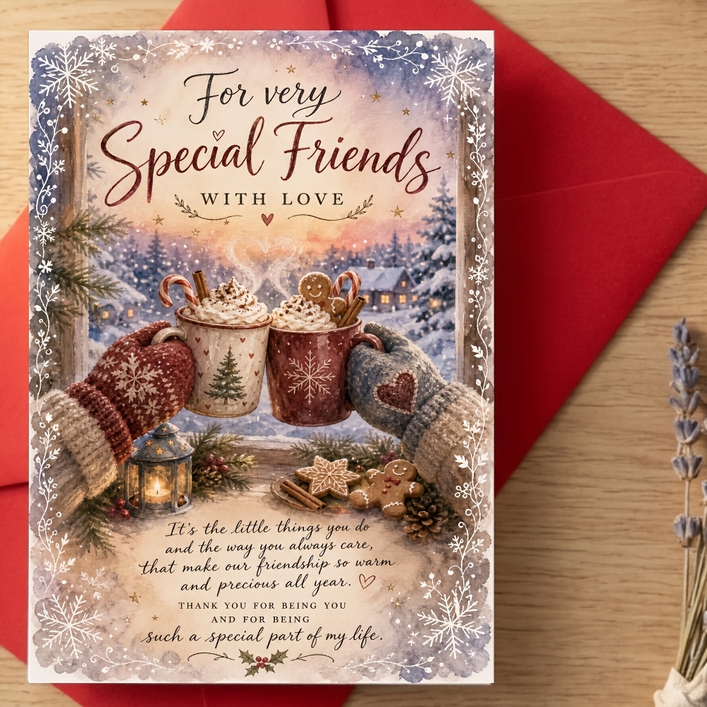 TEMU Tarjeta de Felicitación Navideña, Tarjeta de Mensaje de , Adecuada para Especiales, y Cercanos, Opción Ideal para Regalos de Navidad, de