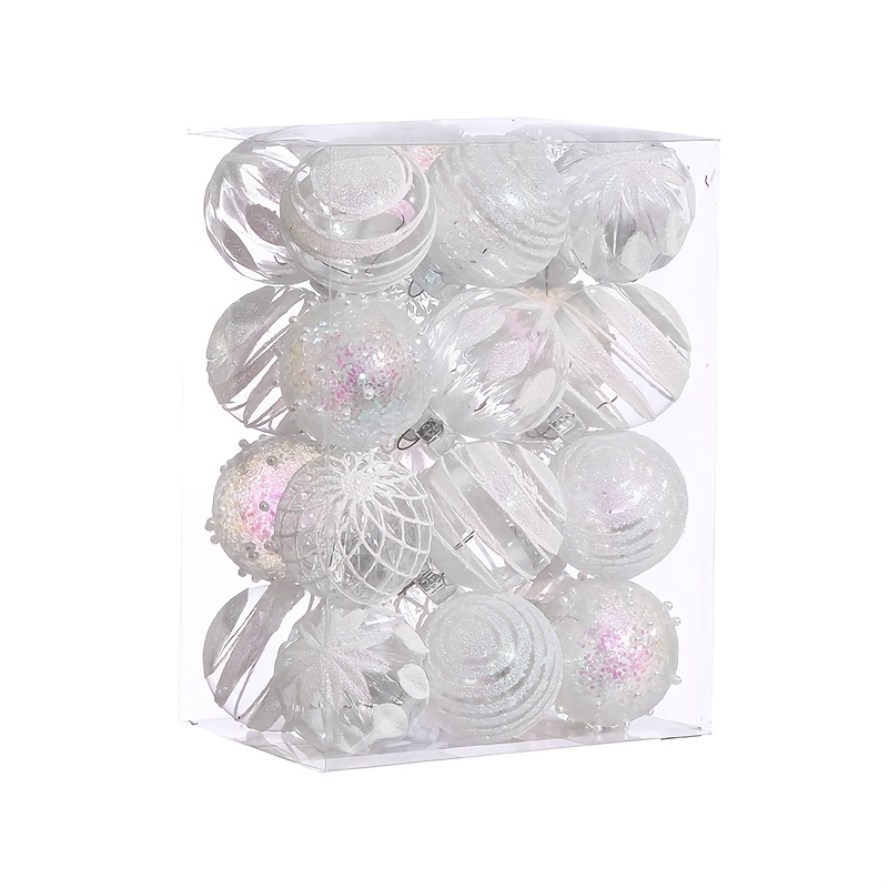 TEMU 24pcs/box, Christmas Ornaments, 6cm/2.3in In Diameter, Christmas Decorative Ball Ornaments, Holiday Pendants, Hanging Decorative Colored Balls,