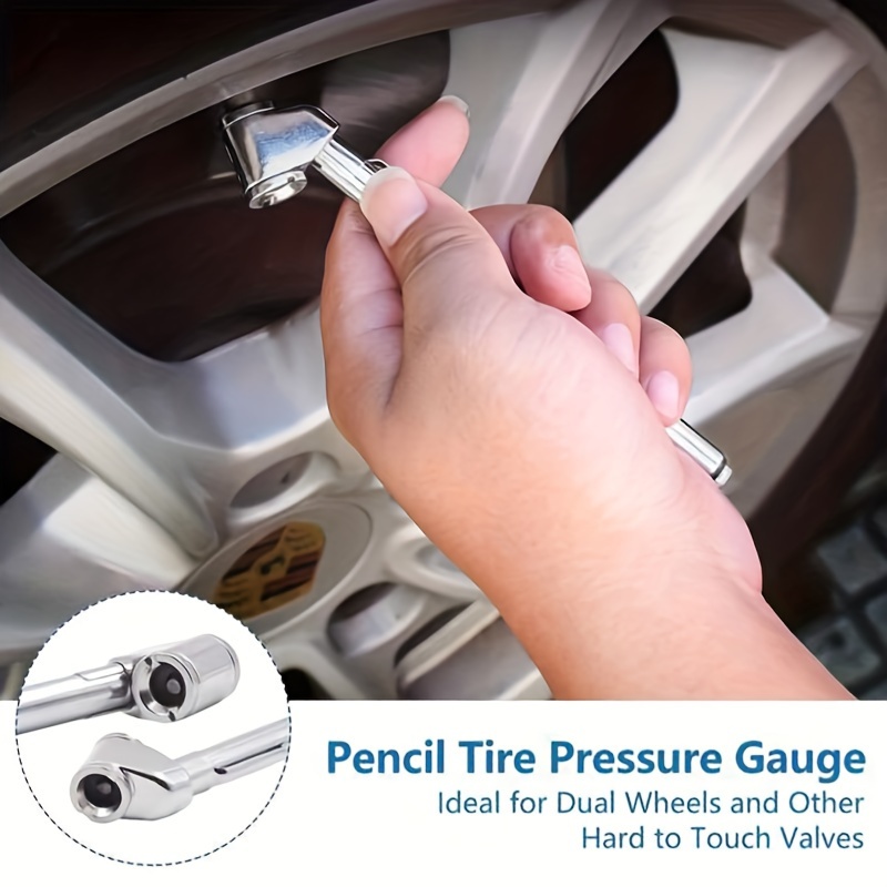 

1pc Car Tire Tire Pressure Pen, Tire Pressure Monitoring Pen, Car Tire Pressure Measurement Double Air Intake Pen Type, Measuring Car Tire Pressure