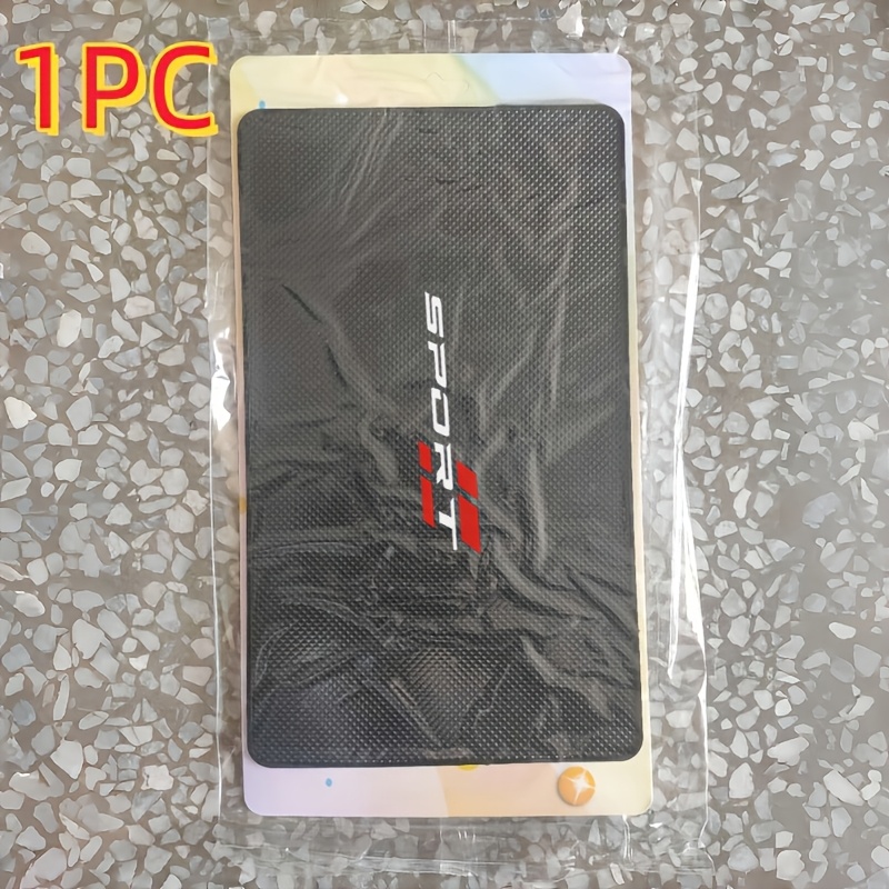 TEMU 1pc Tapis Antidérapant de Style Sportif Rouge pour Voitures, Convient pour Tableaux de Bord de Voiture, Téléphones Portables et Clés - Tapis