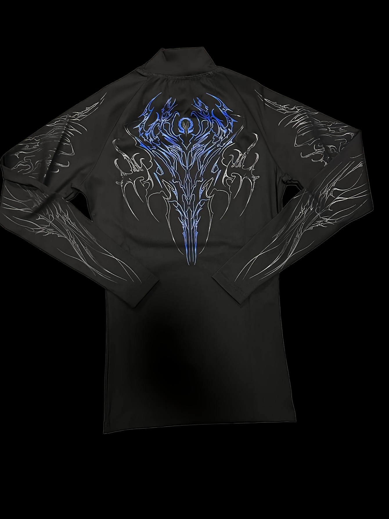 mens high neck   fit compression long sleeve shirt with geometric   design suitable for   fitness and casual   gray color block Product details 5