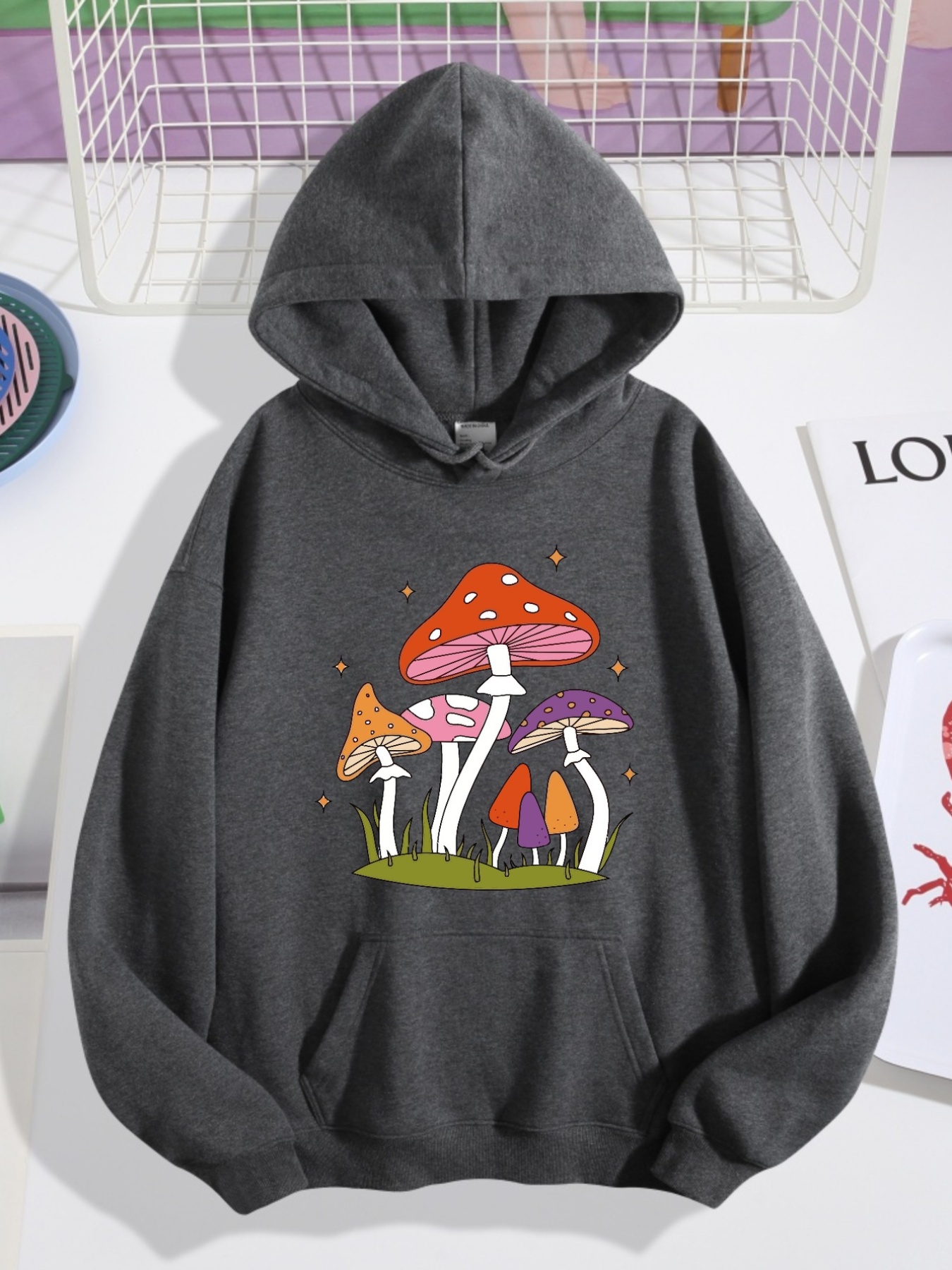 mushroom hoodie sold on Temu United States