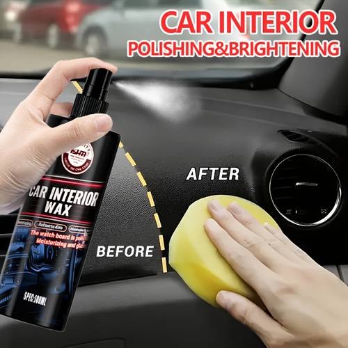 in liquid car interior gloss spray suitable for dashboards seats plastic trim instant polish quick stain remover anti aging formula for dashboard restoration suitable for plastic