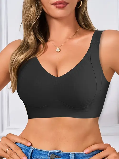 3pcs Seamless Wireless Sports Bras with Padded Side Support - Breathable 88% Nylon 12% Spandex Fabric for Yoga Running Gym Workouts - Solid Color Opaque Comfort Fit, Workout Accessories, Athletic Bra, Modern Sports Bra, Smoothing Design