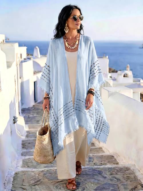 plus size womens casual bohemian frayed edge cardigan shawl for daily wear