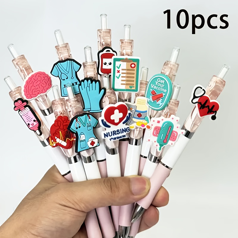 10/15/25pcs Ballpoint Pens, Pink Medical Series Neutral Pens, Suitable For Doctors, Nurses And Students, Halloween Christmas Party Gift Stationery