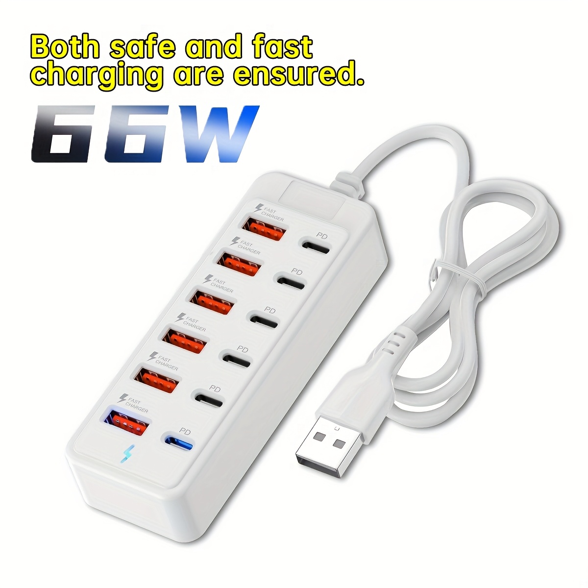 12 port usb fast charging station 6 type c pd 6 usb a ports 25w max per port   high speed charging suitable for laptops tablets multiple devices multi device fast charger   power hub