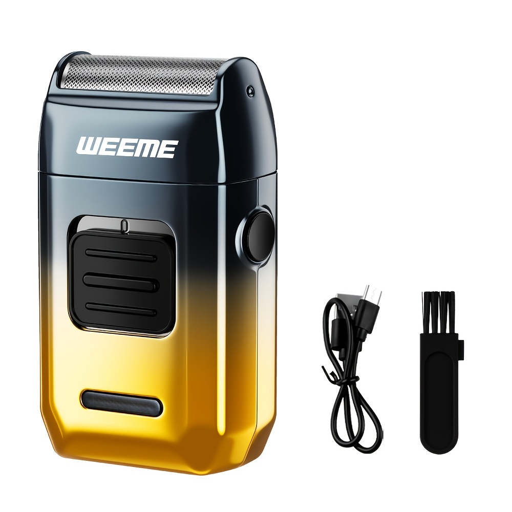 TEMU Rasoir électrique pour hommes WEEME | Chargement USB, affichage LED de la batterie, idéal pour les voyages, parfait pour les en voiture et -