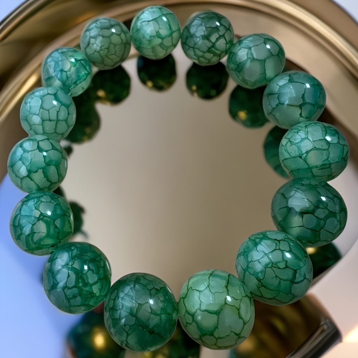 

Vein Agate Bead Bracelet - Natural Stone Handmade Beaded Jewelry, , No Plating - Ideal For And , Unique Gift For Christmas/halloween