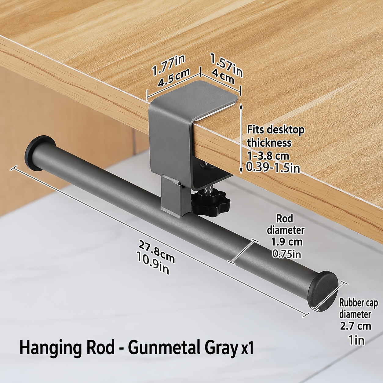TEMU Metal Desk Clip Hook, No-punch Desktop Bracket, Portable Backpack Hook, Creative Storage Organizer Hook, Computer Desk Side Hook, Storage Unit,