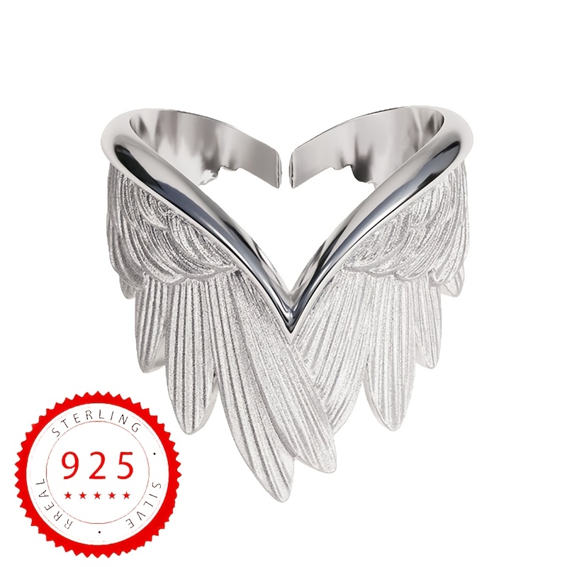 Image of 1pc S925 925 Silvery Plated High-end Light Luxury Open Adjustable Ring For Men And Women High-quality Jewelry Festival Party Wear About 4.