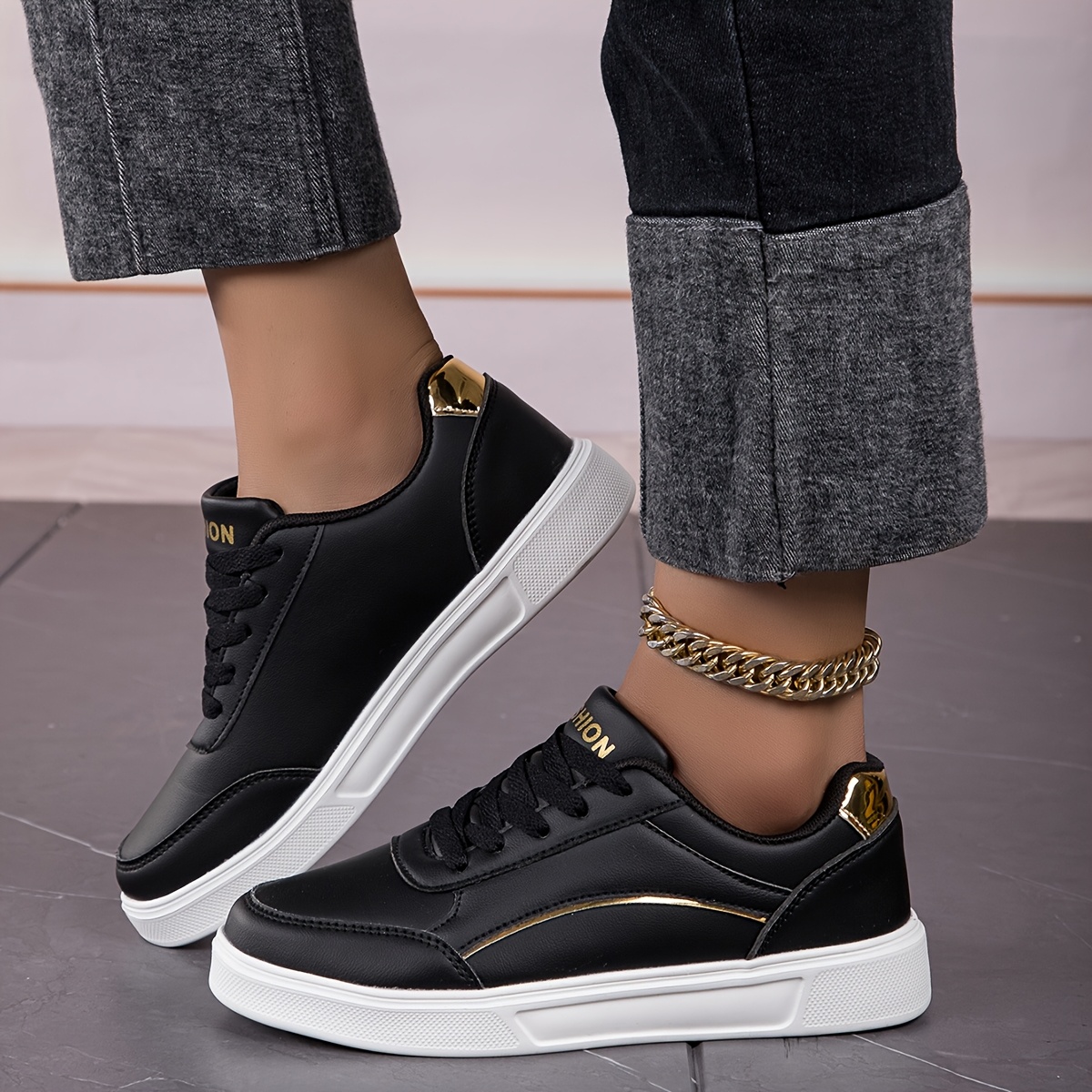 Women'S Casual Sports Shoes, Fashionable And Versatile, Thick-Soled Height-Increasing White Shoes, Low-Cut Lace-Up Travel Shoes, Women Shoes, Sneakers
