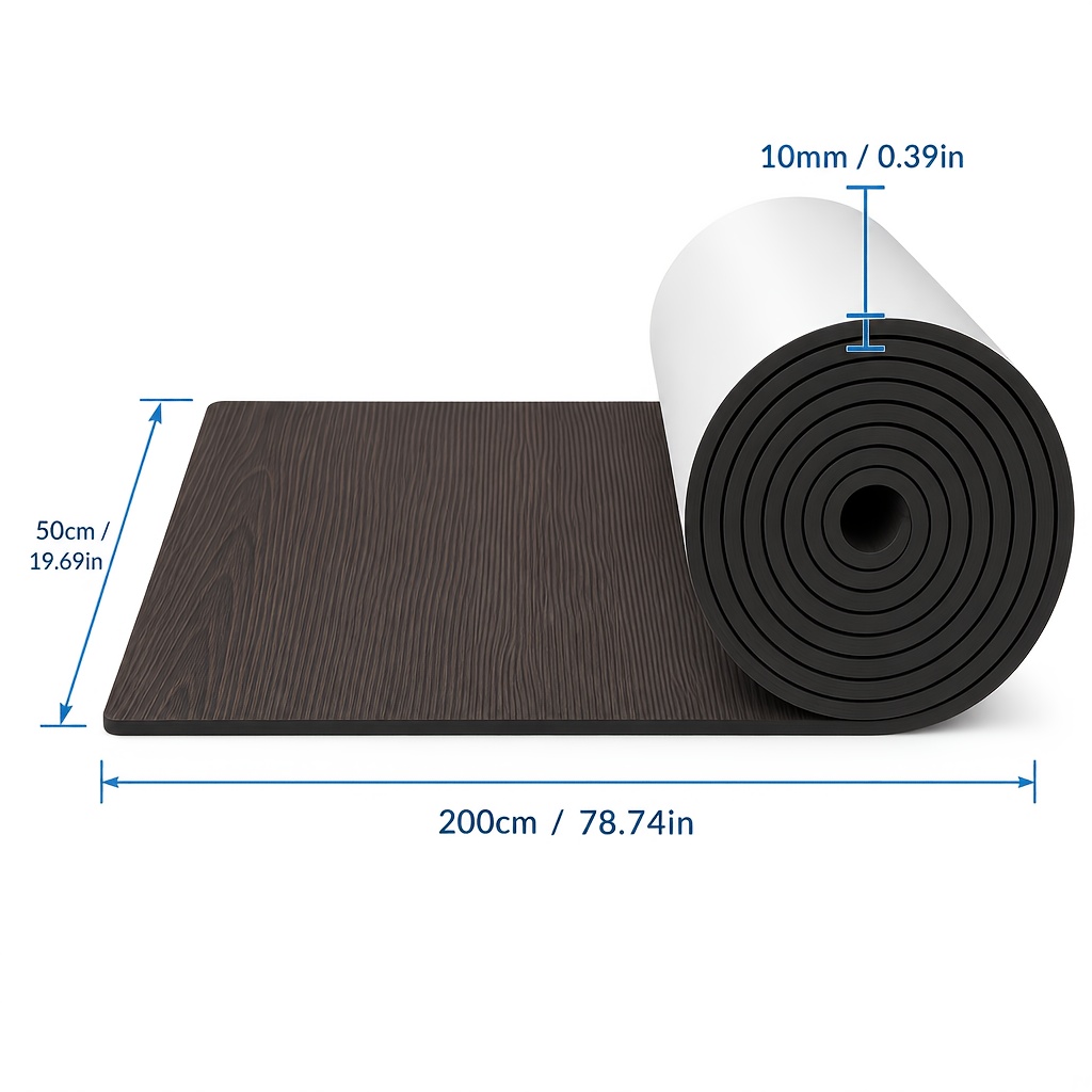 TEMU Rouleau d'isolation en feuille d'aluminium auto-adhésive haute de 10 mm/0,39 po d'épaisseur - Pare-chaleur, matériau insonorisant pour toits,