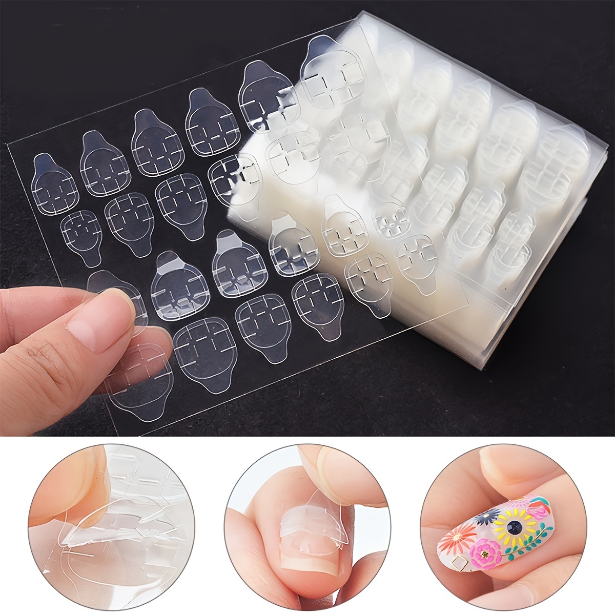 

Double-sided Jelly Glue Nail Patches, High Viscosity Fake Nail Adhesive, Waterproof & Durable, Ultra-thin Nail Enhancement Strips For Easy Removal