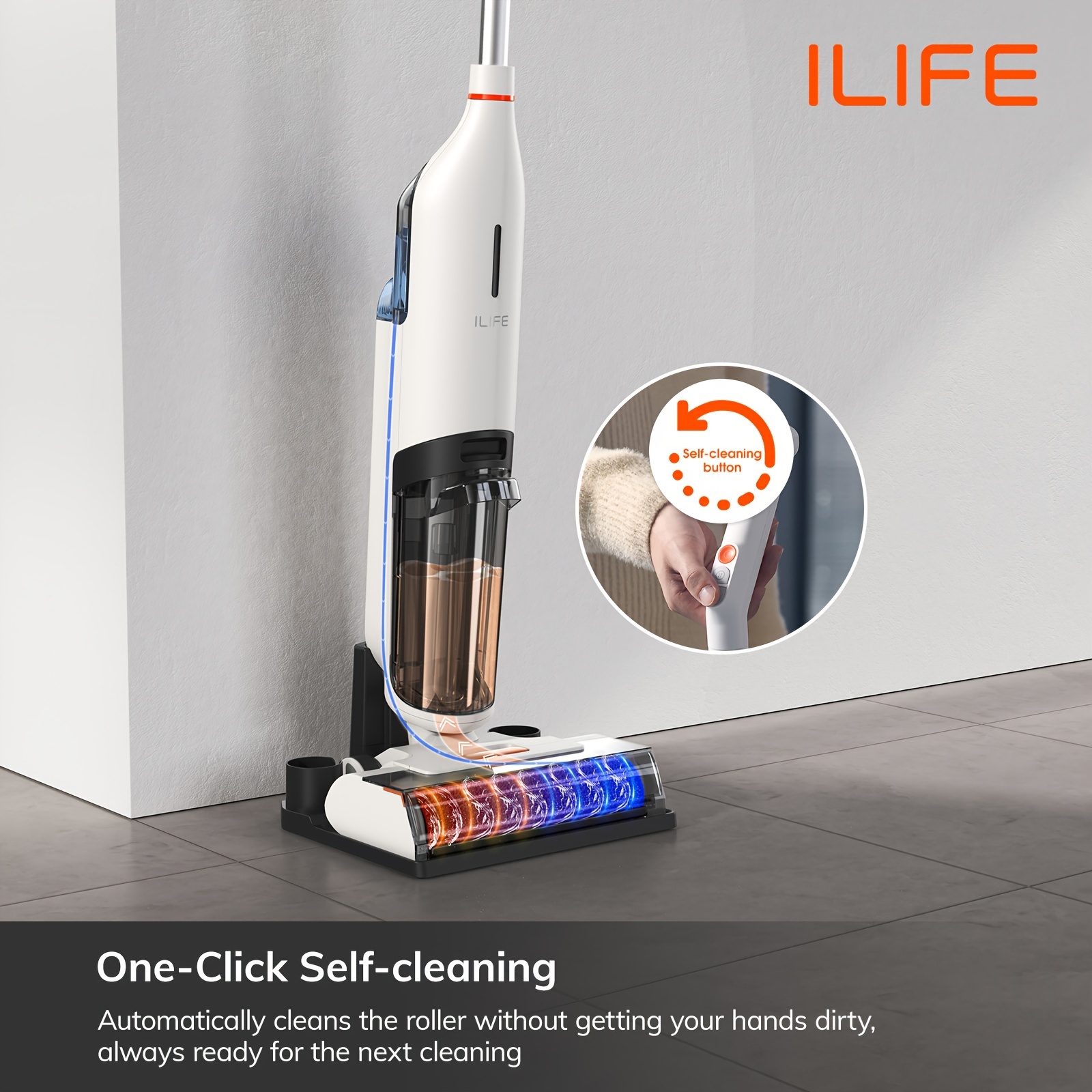 

Ilife W90 Cordless Wet Dry Vacuum Cleaner, All In 1 Vacuum Mop Hardwood , Lightweight One-step Cleaning For Hard Floors And Multi-surface