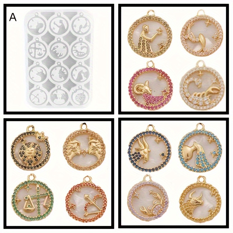 

Zodiac Sign Silicone Mold For - Epoxy Resin Casting Kit For Earrings & Necklaces, Includes , Libra, Shapes