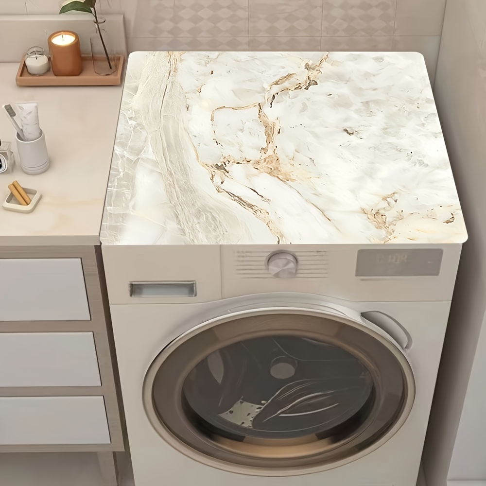 TEMU Tapis de 1 pièce pour machine à laver et dessous de plat effet marbre - Antidérapant, convient pour lave-vaisselle, dessus de machine à laver,