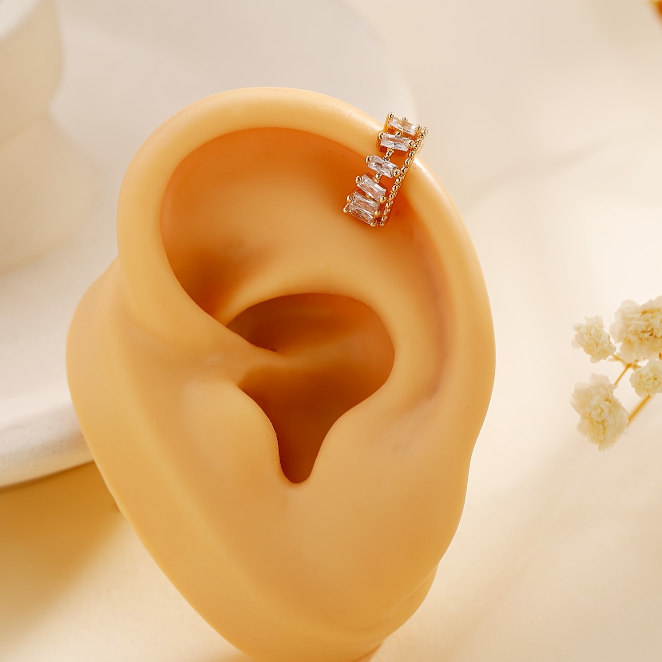 Image of Luxury Niche Copper Inlaid Zirconia Ear Circles Versatile Temperament Stud Earrings