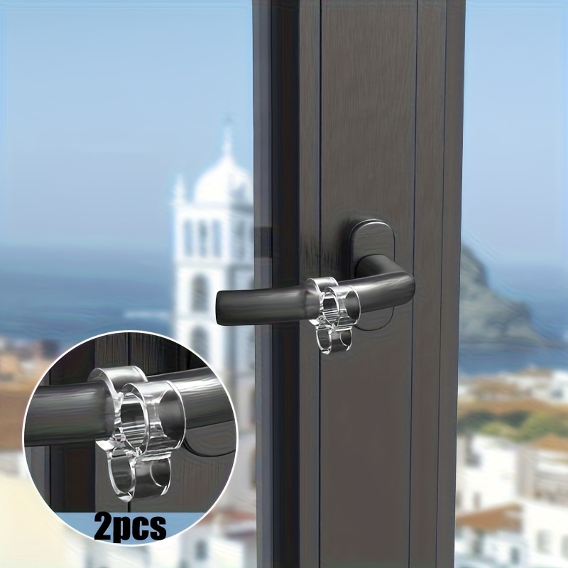 Image of 2pcs Door Stop Rubber Doorstops | Transparent Pvc Door Handle Protector, Safety Guard Against Injury And Damage - White Plastic, Clear Silicone Door Stop For Wind Protection