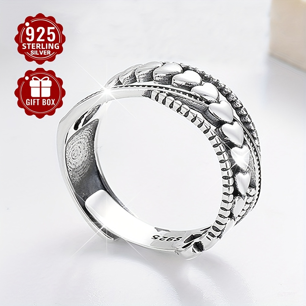 

1pc 925 Sterling Silver Retro Unisex Wind Winding Geometric Irregular Opening Men's And Finger Rings Suitable For Daily Activities (about 3.9g)