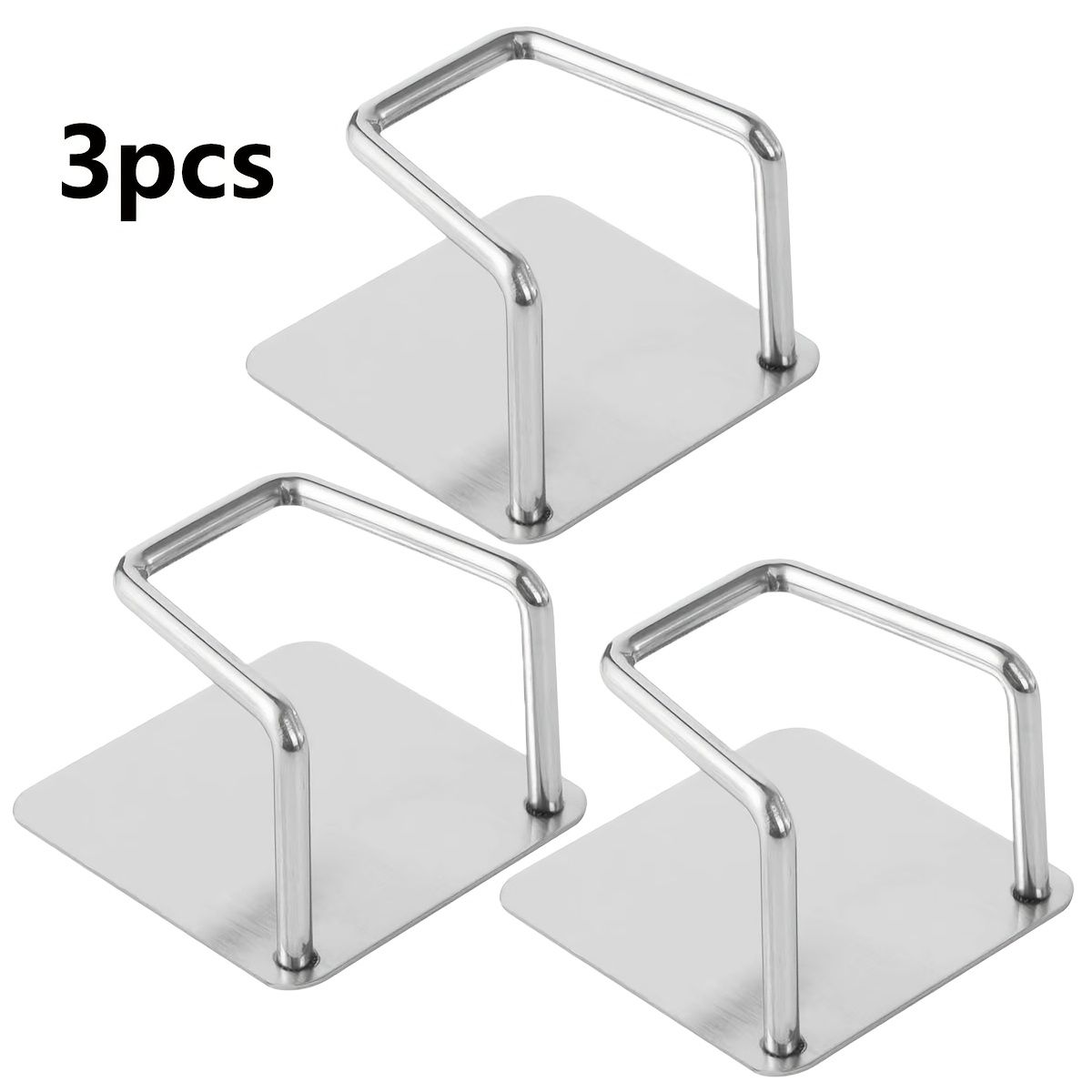 TEMU 3pcs Stainless Steel Sink Sponge Rack| Self-adhesive, No Drilling Required, Rust-proof Suction Cup Installation, Space-saving Countertop Storage