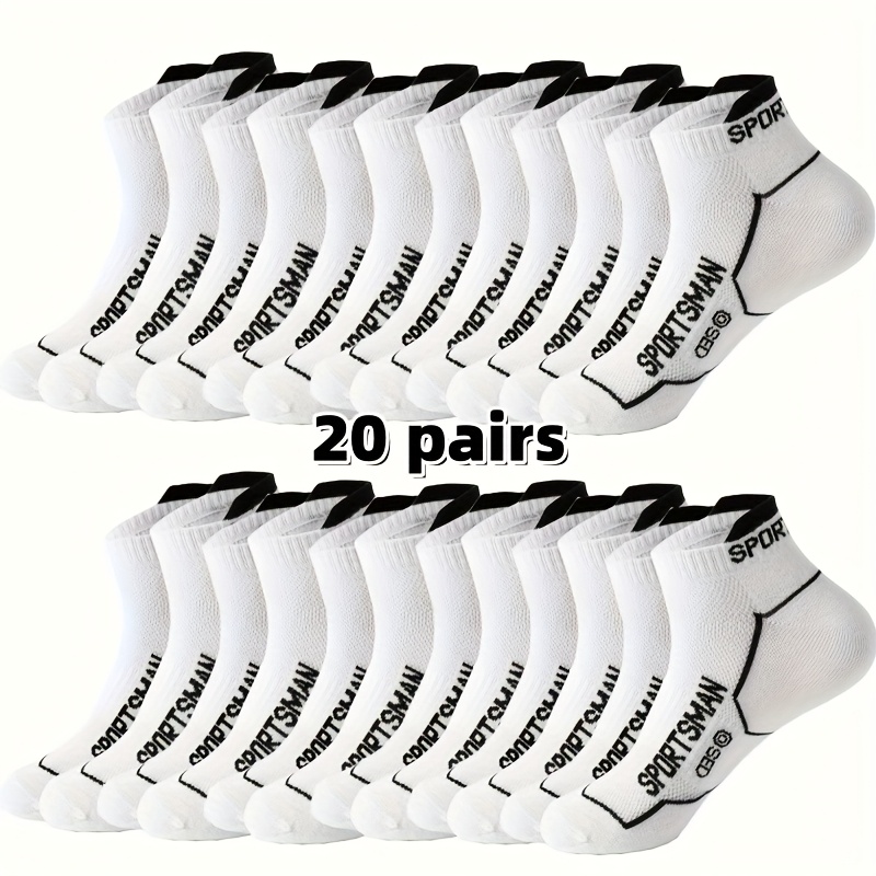 TEMU 20 Pairs Of Men's Athletic Ankle Socks And Women's Athletic Ankle Socks. You Can Choose 20 Pairs In Random Colors. In A Full Range Of Colors For