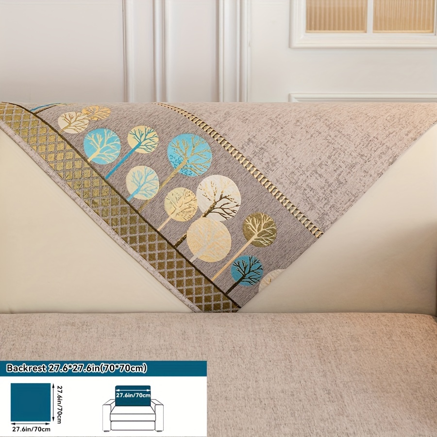 E-shop Bohemian Dicker Chenille Rutschfester Sofabezug mit Baum-Motiv - Luxuriöser, Haustierfreundlicher Couchschutz für Wohnzimmer, Schlafzimmer,