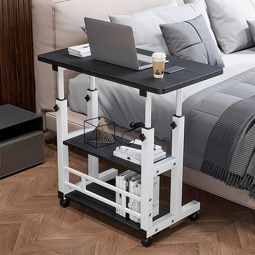 a portable height adjustable bedside table sizes suitable for home bedroom living room sofa lazy table with movable storage shelf computer desk multifunctional office desk suitable for living room office bedroom