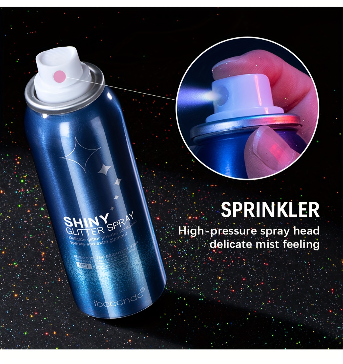 shiny glitter spray pack of 2 colorful luster 60ml body glitter spray for clothes hair and body long lasting glitter makeup body shimmer spray rave accessories for festival concert halloween party details 8