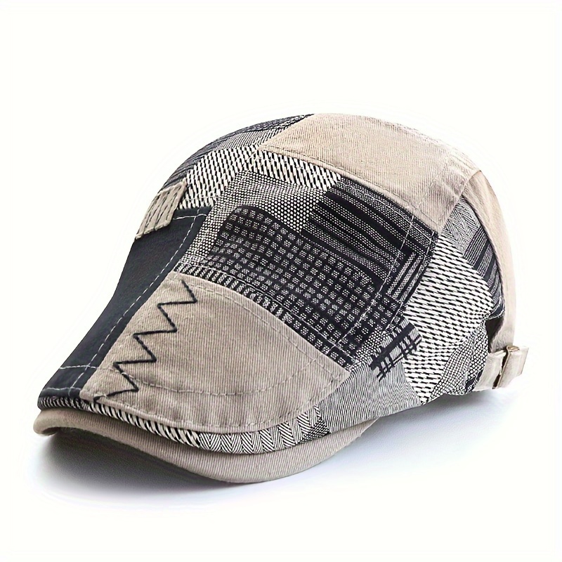 

Casquette vintage en patchwork pour homme : Ajustable 56-60cm (22-23,6 pouces) - Coton, Tendance, Tissé