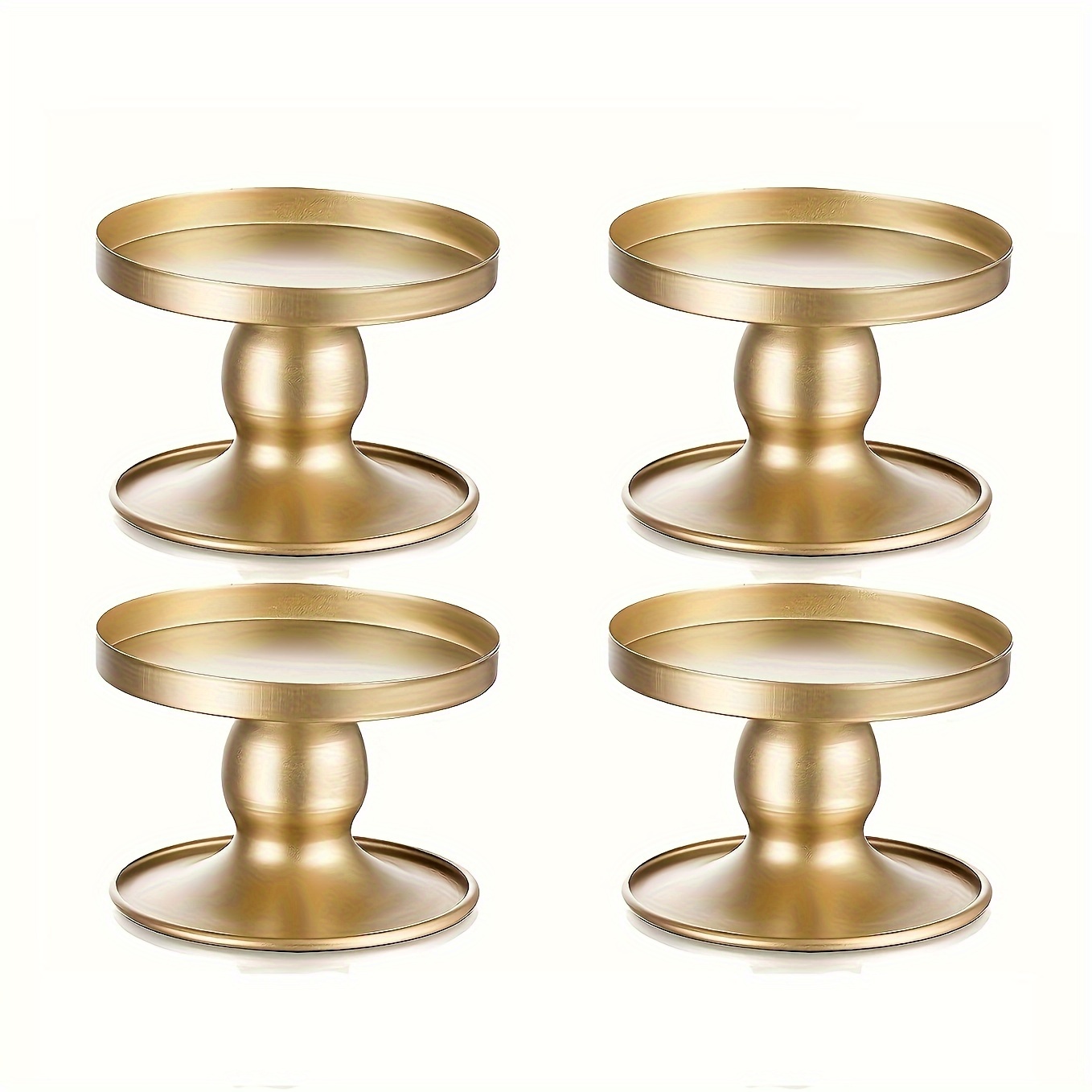 Candle Holders For Pillar Candles, Romadedi & Taper Candle Holder, Small Metal Candle Stick Candle Holder For Wedding, Dining Room Table Centerpiece, Holiday Decor, 4pcs
