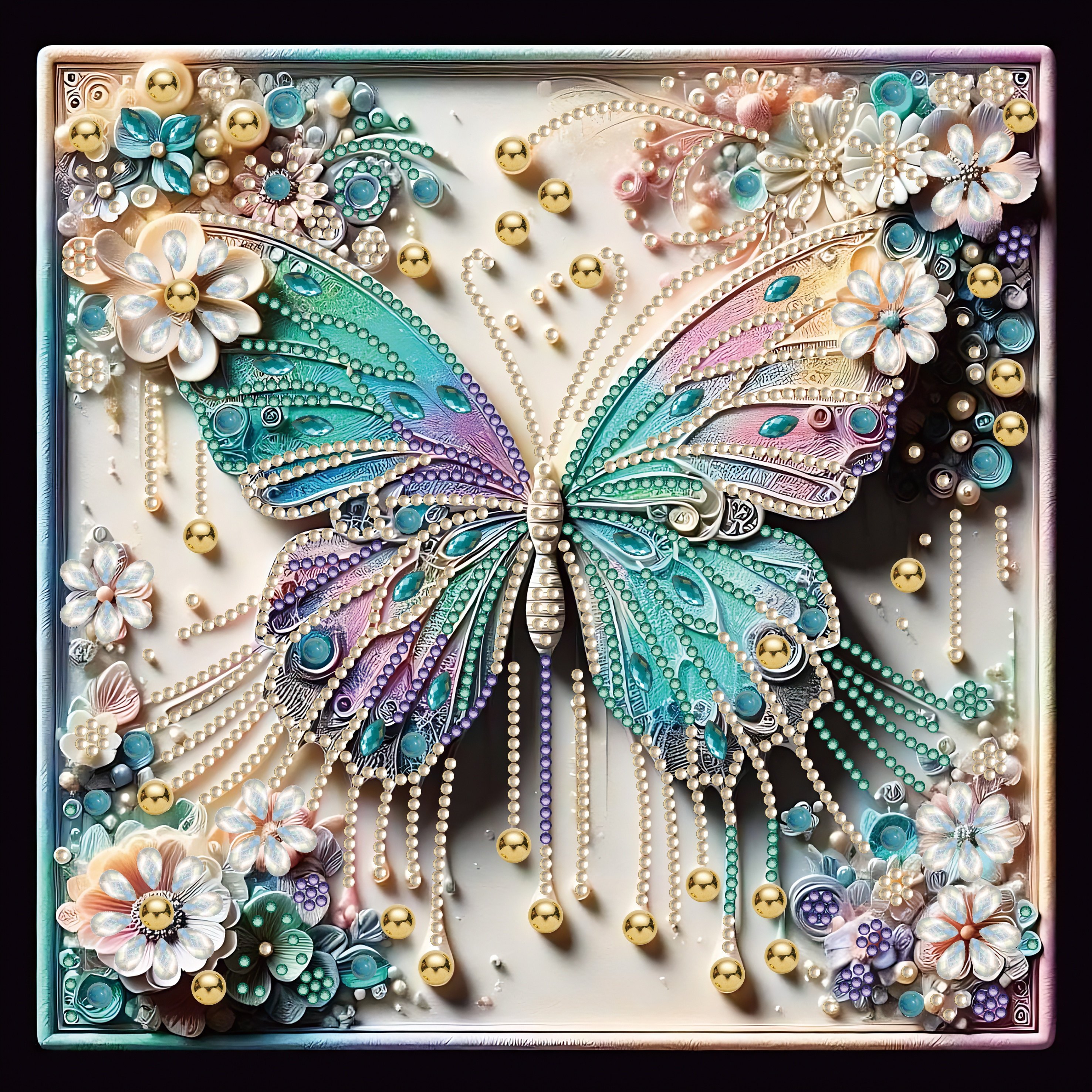 

Kit de peinture diamant en de fleur papillon, bricolage 5D avec des spéciaux, mosaïque avec chaîne, décoration , cadeau artisanal , adapté pour la décoration murale de du jardin à . Eid