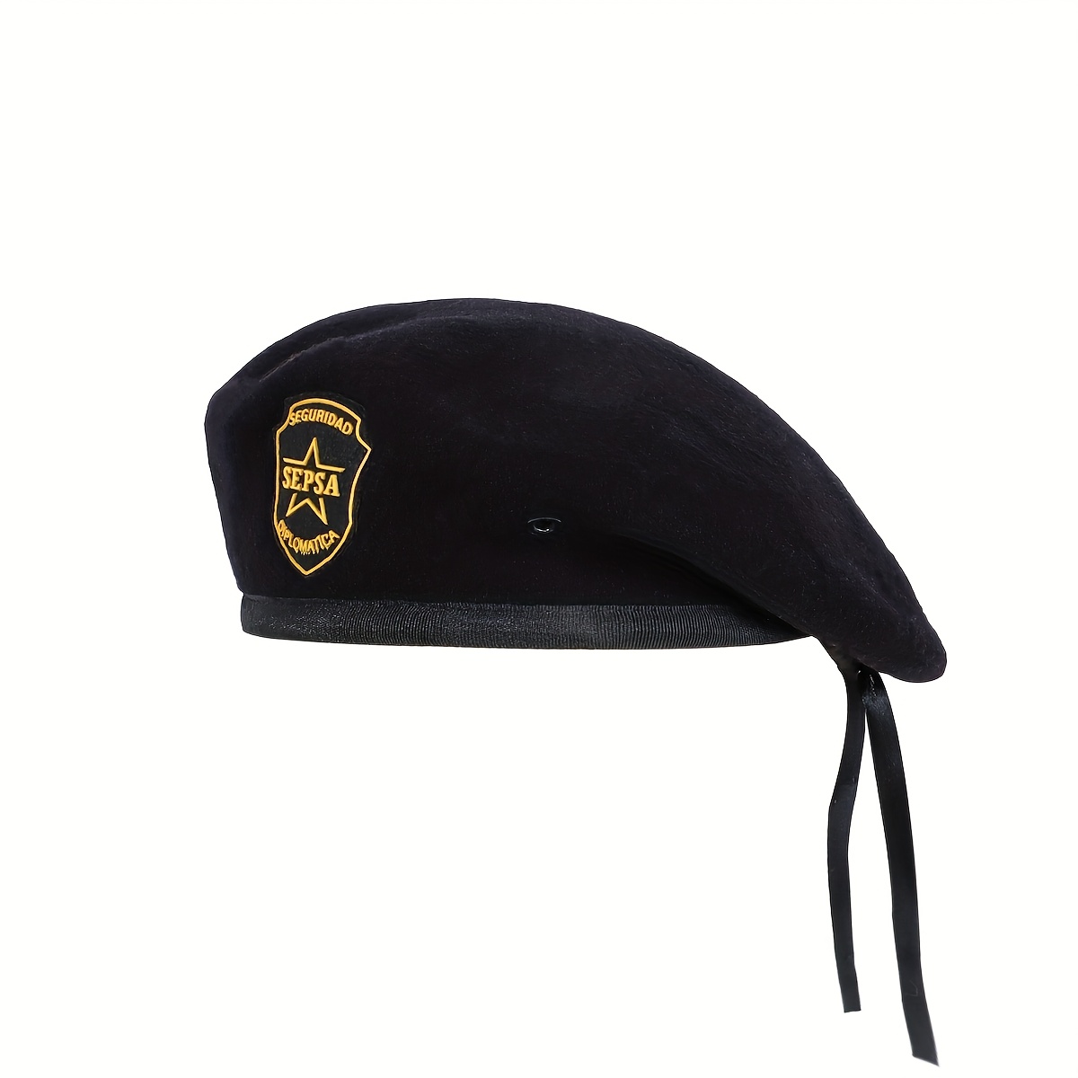 men's military beret hat wool pu edging Temu Oman