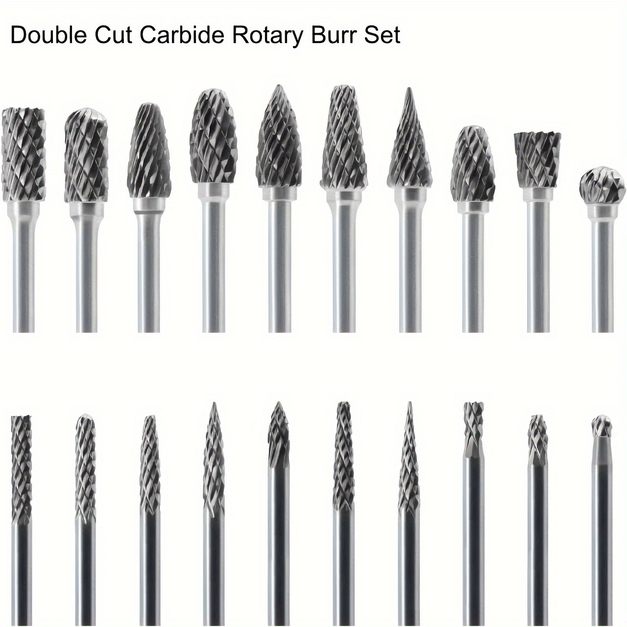 

Carbide Burr Set, 20pcs Rotary Tool Accessory Kit, Die Grinder Rotary Tool Bits Accessories Attachments Metal Plastic Carving Cutting Cleaning Grinding Engraving